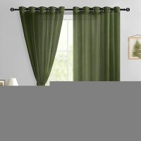 Hiasan Sheer Curtains For Bedroom With Tiebacks Grommet Light Filtering Lightweight Extra Wide Voile Window Curtains For Living