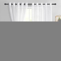 Hiasan Off White Sheer Curtains For Bedroom With Tiebacks Grommet Light Filtering Lightweight Extra Wide Voile Textured Window