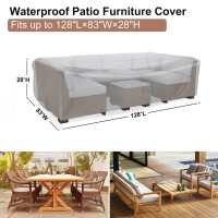 Patio Furniture Set Cover Waterproof, Mrrihand Outdoor Sectional Sofa Set Cover Heavy Duty 600D Table And Chair Set Cover 128