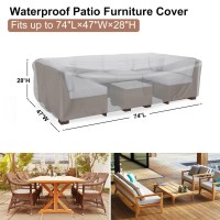 Patio Furniture Set Cover Waterproof, Mrrihand Outdoor Sectional Sofa Set Cover Heavy Duty 600D Table And Chair Set Cover 74