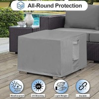 Outdoorlines Outdoor Waterproof Patio Ottoman Covers Square Uvproof Patio Side Table Cover Windproof Heavyduty Furniture Cov