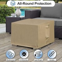 Outdoorlines Outdoor Waterproof Patio Ottoman Covers Square Uvproof Patio Side Table Cover Windproof Heavyduty Furniture Cov