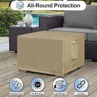 Outdoorlines Outdoor Waterproof Patio Ottoman Covers Rectangle Uvproof Patio Side Table Cover Windproof Heavyduty Furniture