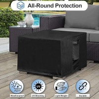 Outdoorlines Outdoor Waterproof Patio Ottoman Covers Square Uvproof Patio Side Table Cover Windproof Heavyduty Furniture Cov