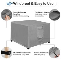 Outdoorlines Outdoor Waterproof Patio Ottoman Covers Square Uvproof Patio Side Table Cover Windproof Heavyduty Furniture Cov