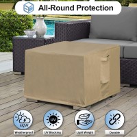 Outdoorlines Outdoor Waterproof Patio Ottoman Covers Rectangle Uvproof Patio Side Table Cover Windproof Heavyduty Furniture