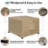 Outdoorlines Outdoor Waterproof Patio Ottoman Covers Rectangle Uvproof Patio Side Table Cover Windproof Heavyduty Furniture