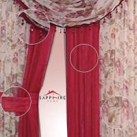 Sapphire Home Floral Sheer Curtains - 4 Panels Set With Valance  95