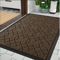 Yimobra Durable Front Door Mats Heavy Duty Water Absorbent Mud Resistant Easy Clean Entry Outdoor Indoor Rugs Non Slip Backing