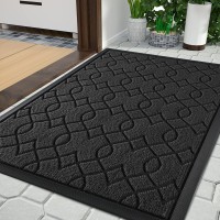 Yimobra Durable Front Door Mats Heavy Duty Water Absorbent Mud Resistant Easy Clean Entry Outdoor Indoor Rugs Non Slip Backing