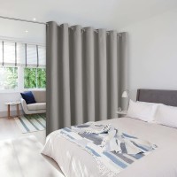 Nicetown Silver Grey Room Separating Divider, Room Divider Curtain Screen Partition, Function Thermal Blackout Patio Door Curtain, Sliding Door Insulated Curtain For Patio, 8.3Ft Wide X 10Ft Long