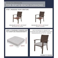 Honeycomb Indooroutdoor Textured Solid Platinum Grey Dining Seat Cushions 2 Pack Weather Resistant Fabric With Durable Foam F