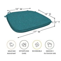 Honeycomb Outdoor Chair Cushions Set Of 2 17 X 15 Textured Solid Teal