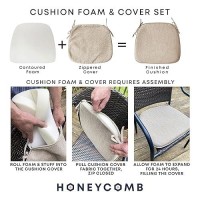 Honeycomb Outdoor Chair Cushions Set Of 2 17 X 15 Textured Solid Birch Tan