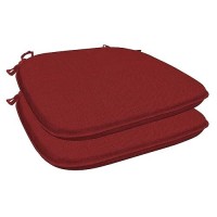 Honeycomb Outdoor Chair Cushions Set Of 2 17 X 15 Textured Solid Scarlet Red