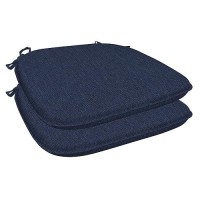 Honeycomb Outdoor Chair Cushions Set Of 2 17 X 15 Textured Solid Indigo Blue