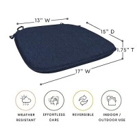 Honeycomb Outdoor Chair Cushions Set Of 2 17 X 15 Textured Solid Indigo Blue