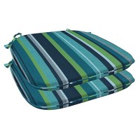 Honeycomb Outdoor Chair Cushions Set Of 2 17 X 15 Stripe Poolside