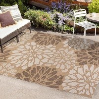 Jonathan Y Smb110I5 Zinnia Modern Floral Textured Weave Indoor Outdoor Arearug Bohemian Coastal Mediterranean Easycleaning B