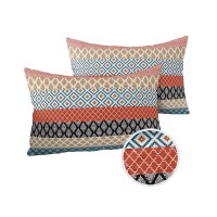 Coutious Outdoor Waterproof Throw Pillow Covers Boho Stripe Tribal Vingtage Lumbar Pillowcases Bohemian Style Pattern Decorative Pillows Cushion Case Patio Pillows For Couch Bed Garden 20 X 12 Inches