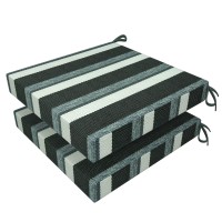 Water-Resistant Square Patio Seat Cushions 17X17X2Inch 2Pack Grey Stripes Outdoor Seat Cushions High-Density Thickened Sponge Filling,For Indooroutdoor Patio Furniture Garden Decorate Seat Cushion