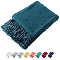 Homiest Decorative Knitted Throw Blanket With Fringe Lightweight Blanket Acrylic Knit Blanket Soft Cozy Tassel Blanket For C