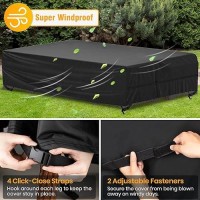 Velway Patio Furniture Cover Waterproof Outdoor Sectional Sofa Set Covers  All Weather Oxford Tear-Resistant Rectangular Table Chair Set Cover With Windproof Design  Large 126X63X28 Inch  Black