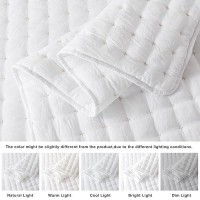 Wdcozy White King Size Quilt Bedding Sets With Pillow Shams Lightweight Soft Bedspread Coverlet Quilted Blanket Thin Comforter