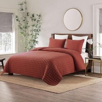 Burnt Orange King Size Quilt Bedding Sets With Pillow Shams Red Lightweight Soft Bedspread Coverlet Quilted Blanket Thin Comfo