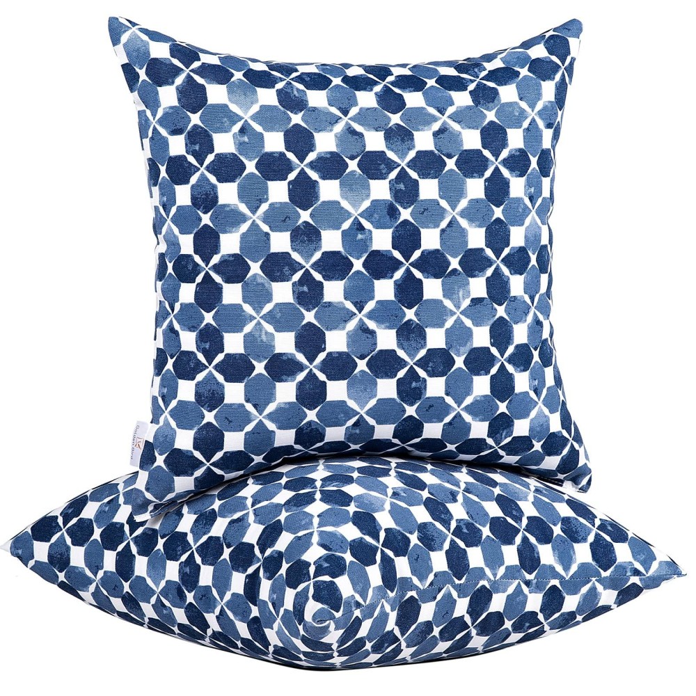 Jmgbird Outdoor Pillows Waterproof Set Of 2 Outdoor Throw Pillows With Insert Included 18?18 Inch Outdoor Pillows For Patio Furniture