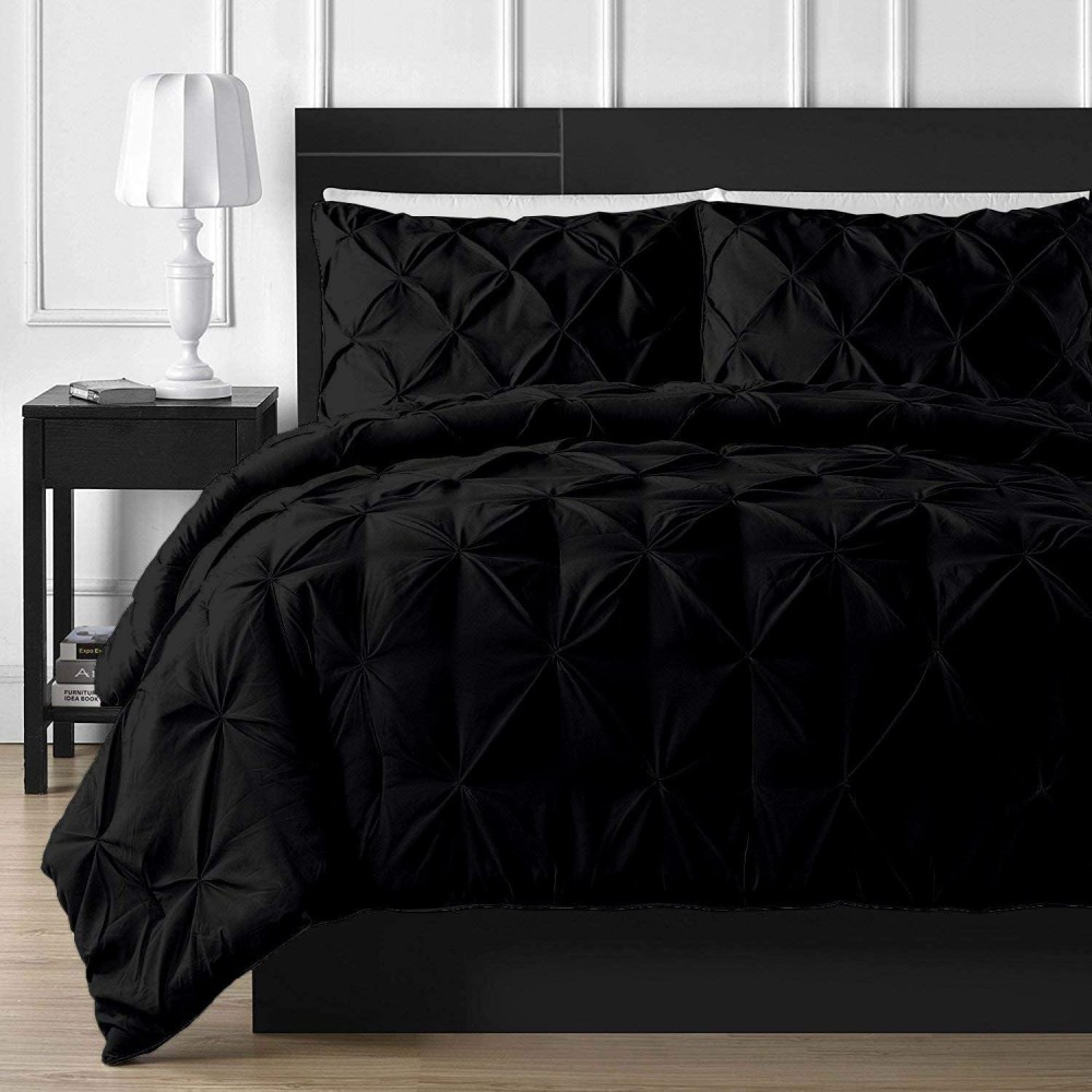 Crown Collection Luxuriate Hotel 1000Tc Hypoallergenic Ultra Soft 100 Egyptian Cotton Super King 98 X 108 Black Solid Pin