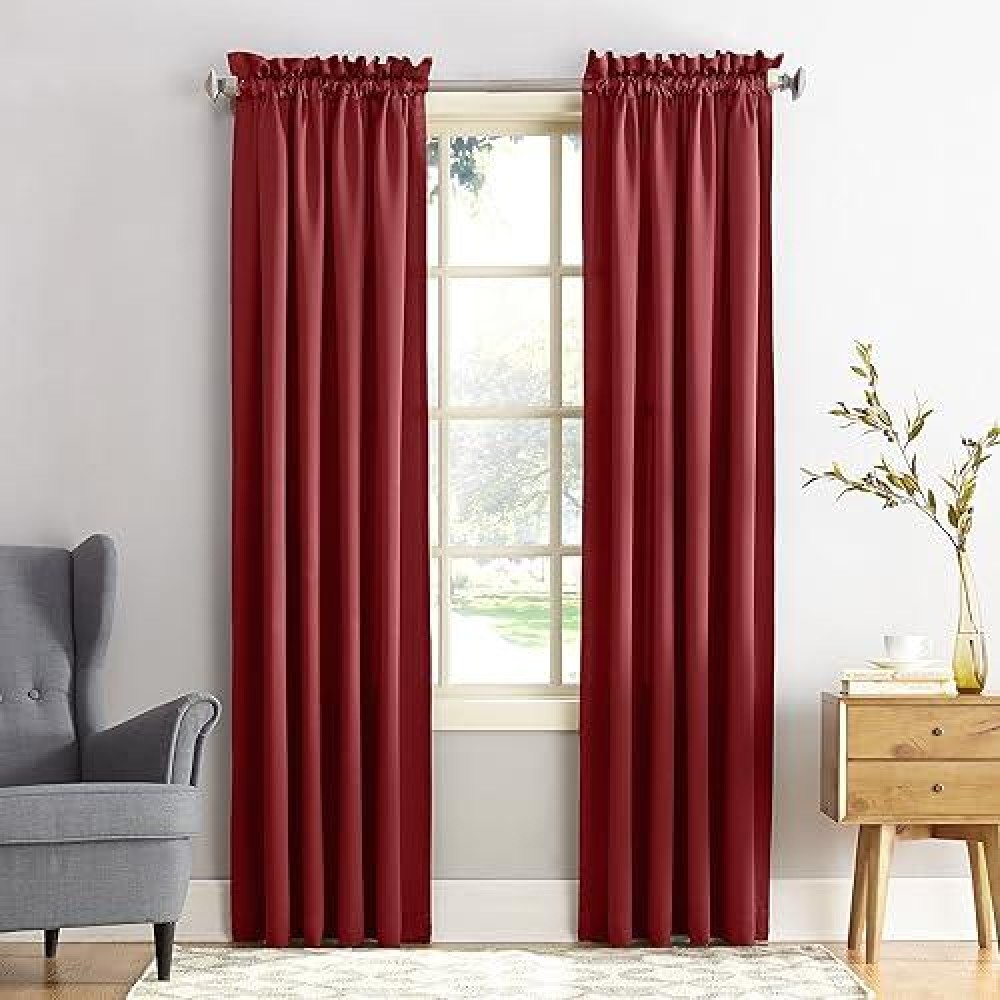 Sun Zero Barrow Energy Efficient Rod Pocket Curtain Panel Pair