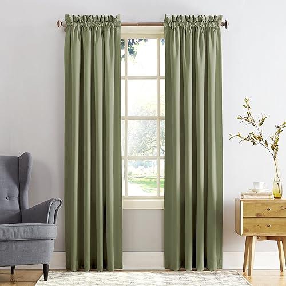 Sun Zero Barrow Energy Efficient Rod Pocket Curtain Panel Pair