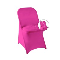 Magalo 20 Pack Fuchsia Spandex Folding Waterproof Chair Cover, Stretch Chair Cover Protector For Wedding, Party, Dining Banquet And Other Special Events