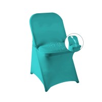 Magalo 20 Pack Turquoise Spandex Folding Waterproof Chair Cover, Stretch Chair Cover Protector For Wedding, Party, Dining Banquet And Other Special Events