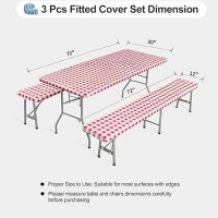 Outdoorlines Vinyl Fitted Picnic Table Cover With Bench Covers Waterproof Camping Tablecloth For Picnic Table Elastic Picnic