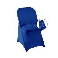 Magalo 20 Pack Royal Blue Spandex Folding Waterproof Chair Cover, Stretch Chair Cover Protector For Wedding, Party, Dining Banquet And Other Special Events