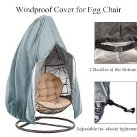 ?Upgraded?Patio Egg Chair Covers With Zipper  Wicker Egg Swing Chair Covers  Waterproof Heavy Duty Weather Resisatnt Outdoor Chair Cover  Windproof Hanging Chair Cover  75