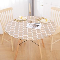 Smiry Round Picnic Tablecloth, Waterproof Elastic Fitted Table Covers For 36