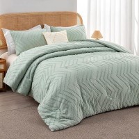 Litanika Sage Green Full Comforter Sets Lightweight Fluffy Bedding Comforter Sets For Bed 3 Pieces Down Alternative Comforter