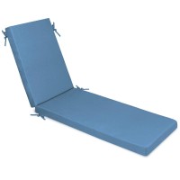 Milliard Memory Foam Outdoor Chaise Lounge Chair Cushion, With Waterproof And Washable Cover, Blue, 73X20X2.5