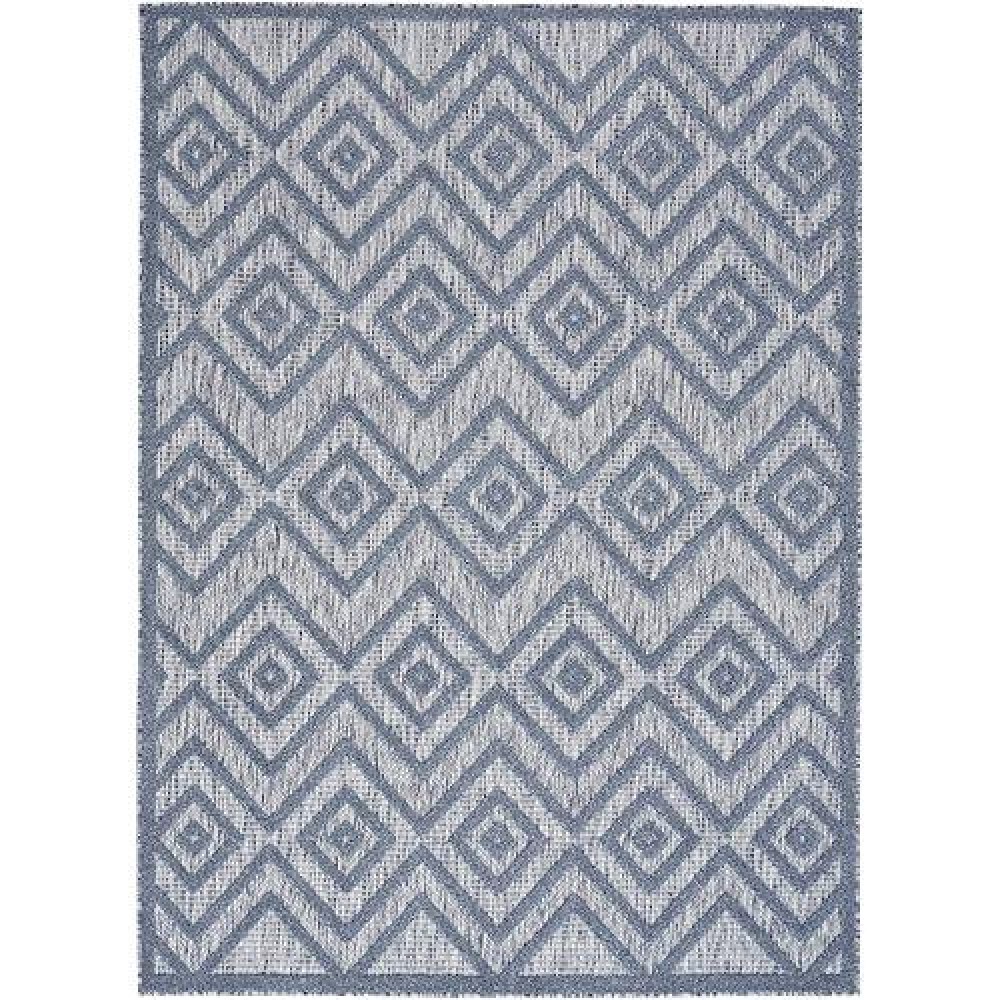 Nourison Versatile Indooroutdoor Denim Blue 6 X 9 Area Rug Easy Cleaning Non Shedding Bed Room Living Room Dining Room