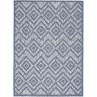 Nourison Versatile Indooroutdoor Denim Blue 6 X 9 Area Rug Easy Cleaning Non Shedding Bed Room Living Room Dining Room