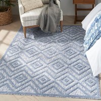 Nourison Versatile Indooroutdoor Denim Blue 6 X 9 Area Rug Easy Cleaning Non Shedding Bed Room Living Room Dining Room