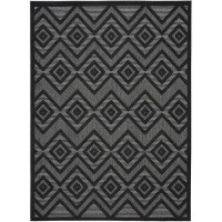 Nourison Versatile Indooroutdoor Charcoalblack 6 X 9 Area Rug Easy Cleaning Non Shedding Bed Room Living Room Dining Ro