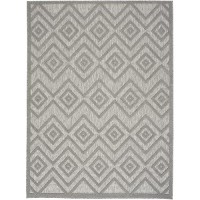 Nourison Versatile Indooroutdoor Silver Grey 4 X 6 Area Rug Easy Cleaning Non Shedding Bed Room Living Room Dining Room