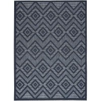 Nourison Versatile Indooroutdoor Navy Blue 5 X 7 Area Rug Easy Cleaning Non Shedding Bed Room Living Room Dining Room D