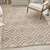 Nourison Versatile Indooroutdoor Natural Beige 5 X 7 Area Rug Easy Cleaning Non Shedding Bed Room Living Room Dining Roo