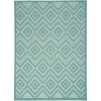 Nourison Versatile Indooroutdoor Aquateal 5 X 7 Area Rug Easy Cleaning Non Shedding Bed Room Living Room Dining Room D