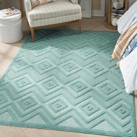 Nourison Versatile Indooroutdoor Aquateal 5 X 7 Area Rug Easy Cleaning Non Shedding Bed Room Living Room Dining Room D